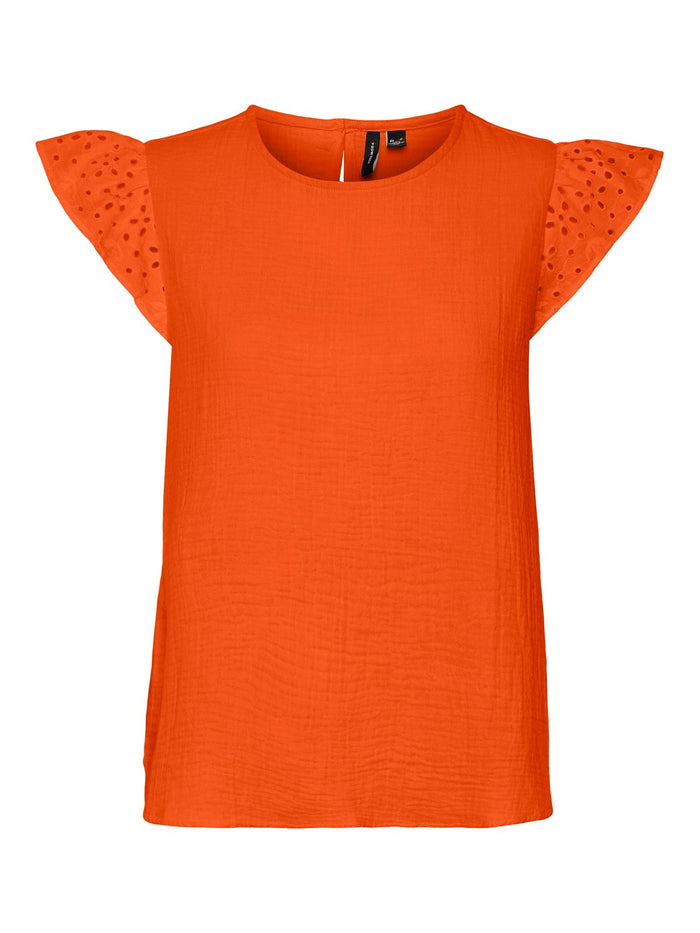 VERO MODA : Emma Cap Sleeve Top - Orange