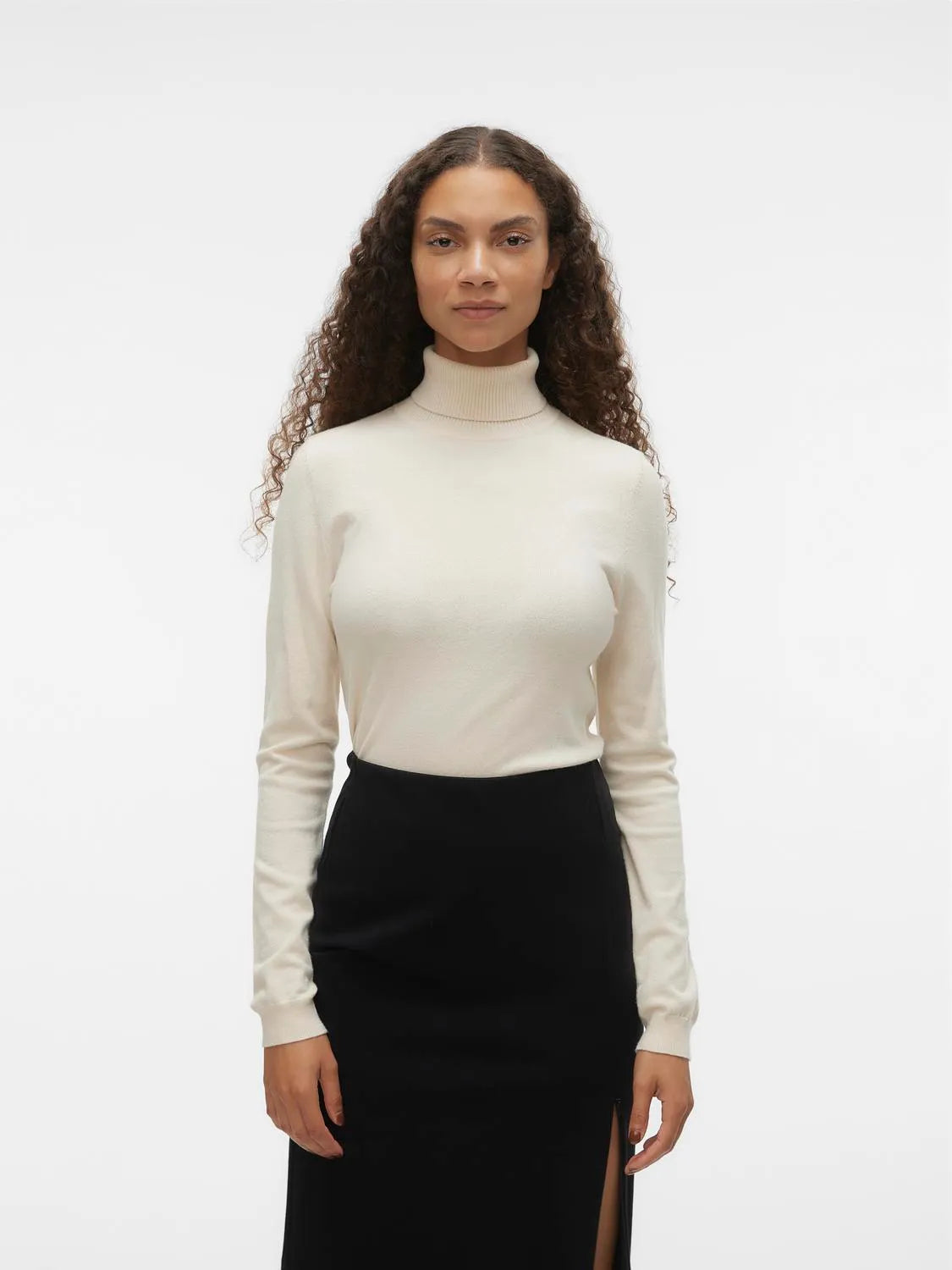 VERO MODA Happiness Roll Neck Jumper - Birch