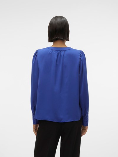 VERO MODA : Gisana V-Neck Shirt - Blue