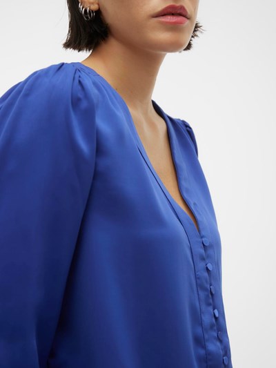 VERO MODA : Gisana V-Neck Shirt - Blue