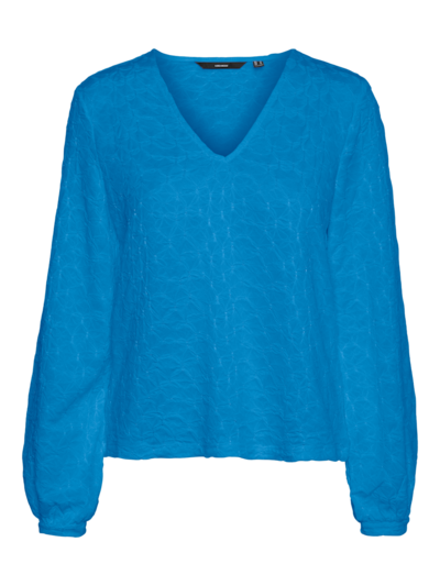 VERO MODA : Fiona V-Neck Blouse - Blue