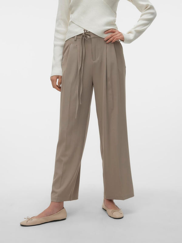 VERO MODA : Kristel Wide Leg Pants - Taupe