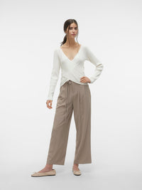 VERO MODA : Kristel Wide Leg Pants - Taupe