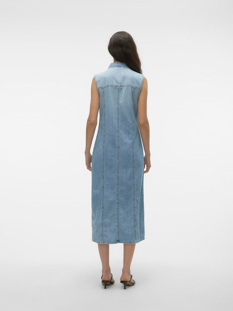 VERO MODA : Zadie 7/8 Long Denim Dress