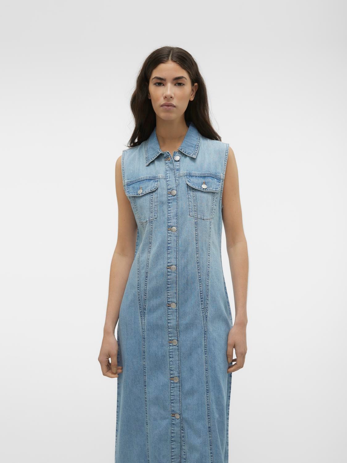 VERO MODA : Zadie 7/8 Long Denim Dress