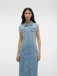 VERO MODA : Zadie 7/8 Long Denim Dress