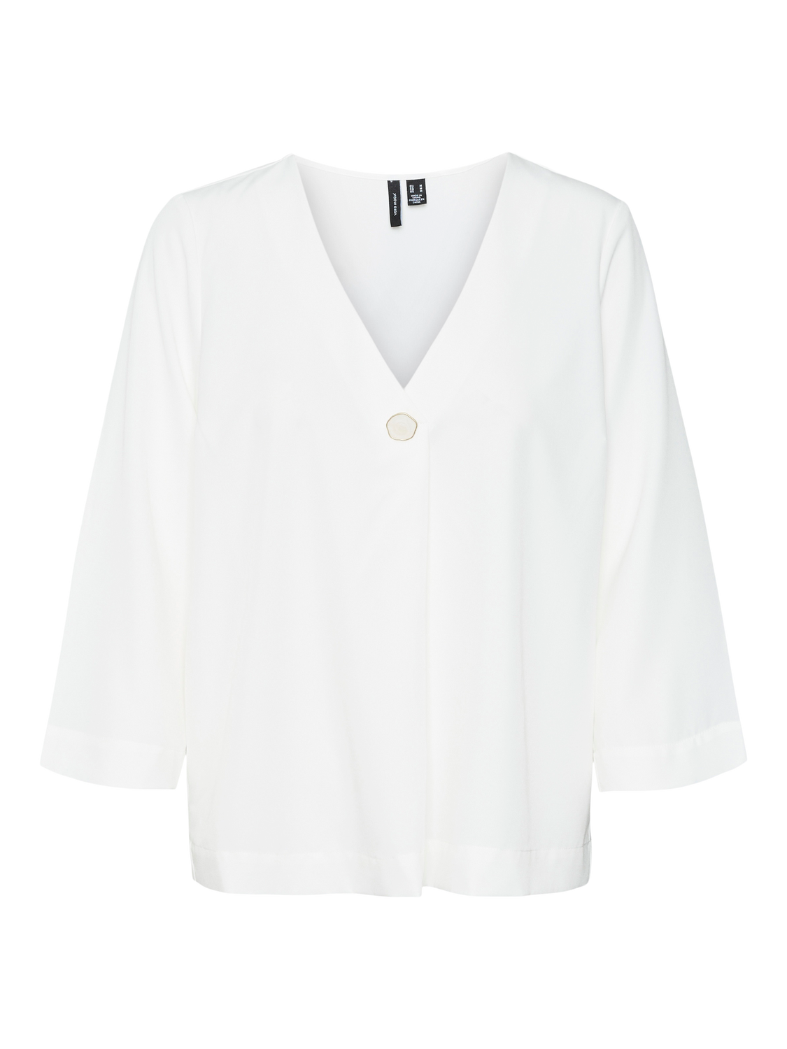 VERO MODA : Eva 3/4 Sleeve Top - White