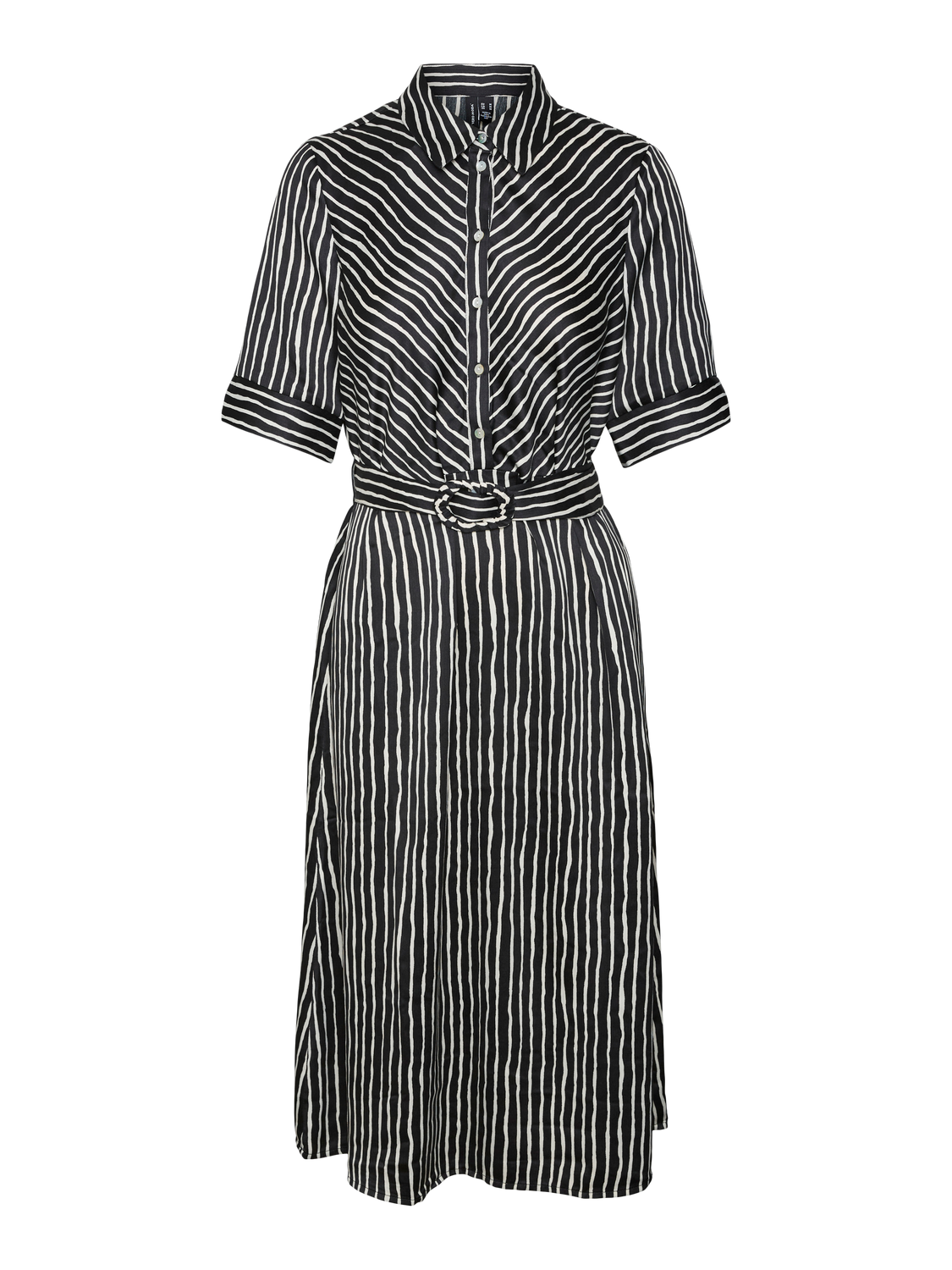 VERO MODA : Lillian Mara 2/4 Striped Shirt Dress - Black