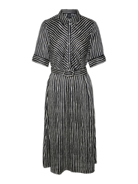 VERO MODA : Lillian Mara 2/4 Striped Shirt Dress - Black