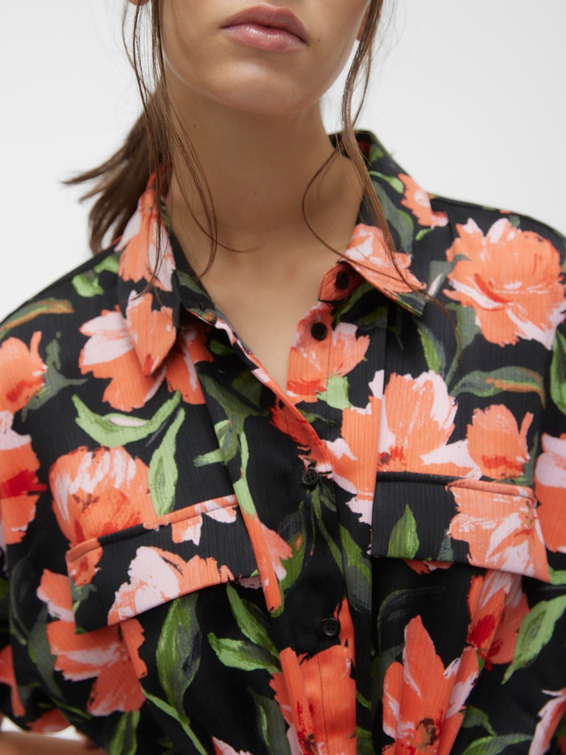 VERO MODA : Lillian Remi SS Calf Floral Shirt Dress