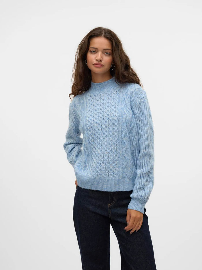 VERO MODA Universe High Neck Jumper - Blue