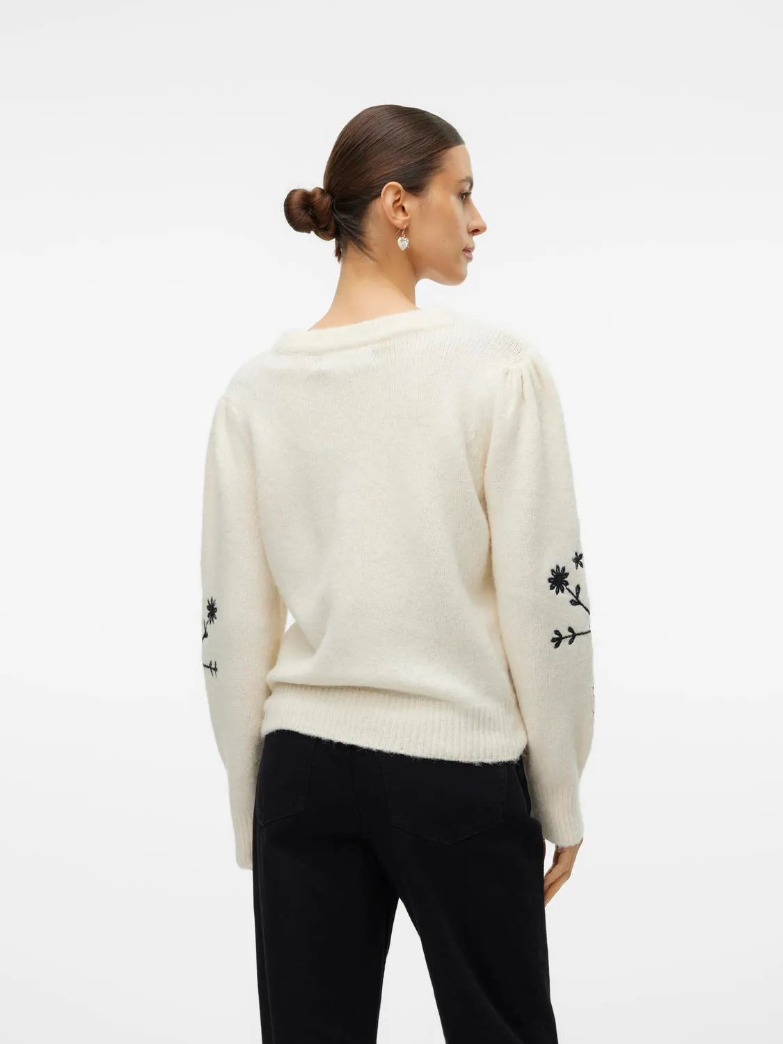 VERO MODA : Embroidered Jumper - Birch