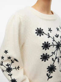 VERO MODA : Embroidered Jumper - Birch