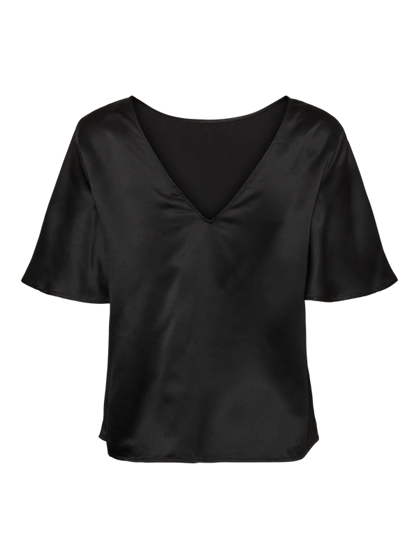 VERO MODA Merle 2/4 O-Neck SS Blouse - Black