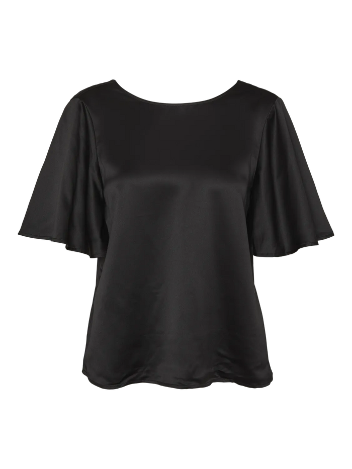 VERO MODA Merle 2/4 O-Neck SS Blouse - Black