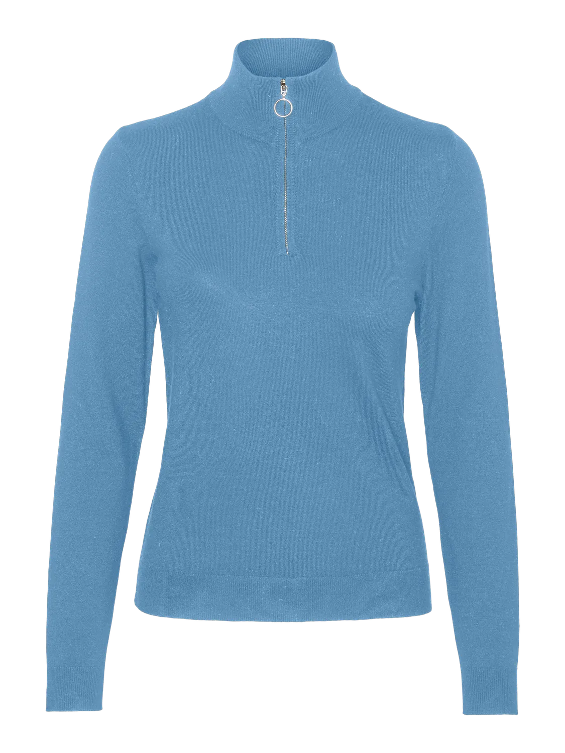 VERO MODA Happiness Zip Neck Jumper - Blue