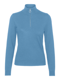 VERO MODA Happiness Zip Neck Jumper - Blue