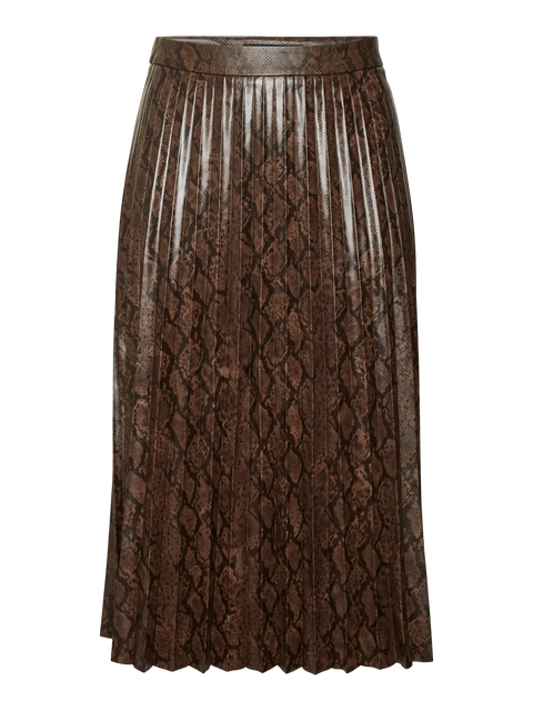 VERO MODA : Nita High Waist Snake Print Plisse Skirt