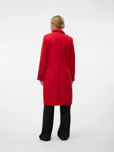 VERO MODA  Fortunesara Long Coat - Red