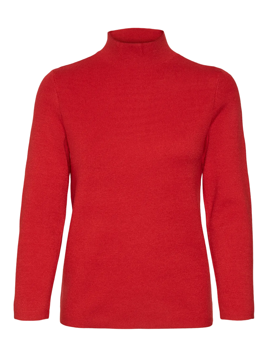 VERO MODA Gold High Neck 3/4 Sleeve Jumper - Red