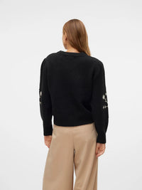 VERO MODA : Embroidered Jumper - Black