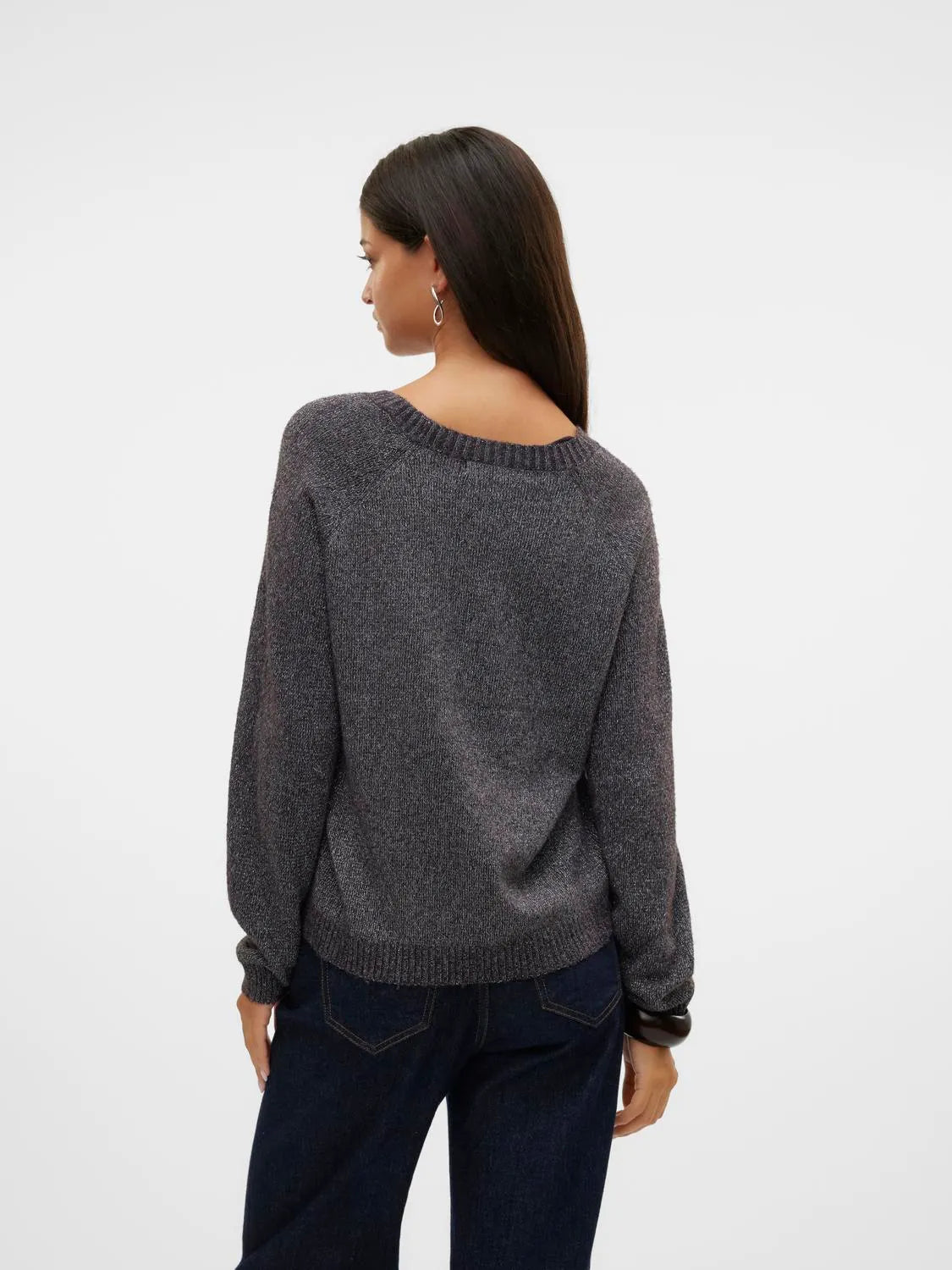 VERO MODA Doffy Shine O-Neck Jumper - Plum