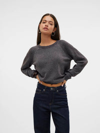 VERO MODA Doffy Shine O-Neck Jumper - Plum