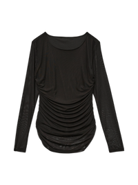 VERO MODA : Long Sleeve Mesh Top - Black