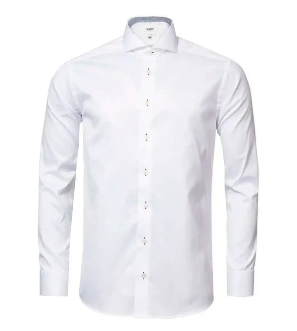 WHITE LABEL : Men's Tapered Long Sleeve Dress Shirt - White