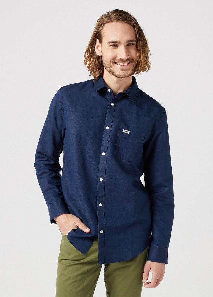 WRANGLER : 1 Pocket Shirt - Black Iris