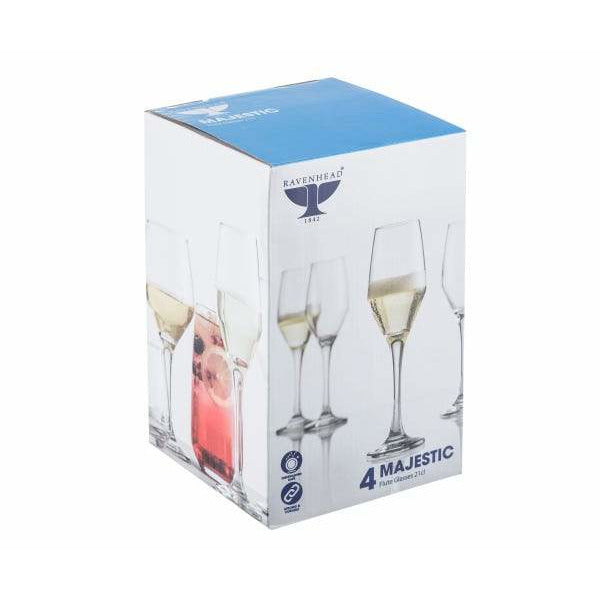 Majestic Set Of 4 Flute Glasses 21cl