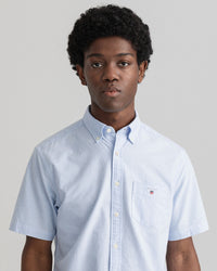 GANT: Regular Fit Short Sleeve Oxford Shirt Capri Blue