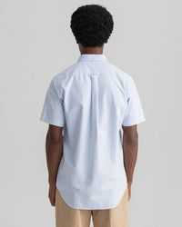 GANT: Regular Fit Short Sleeve Oxford Shirt Capri Blue