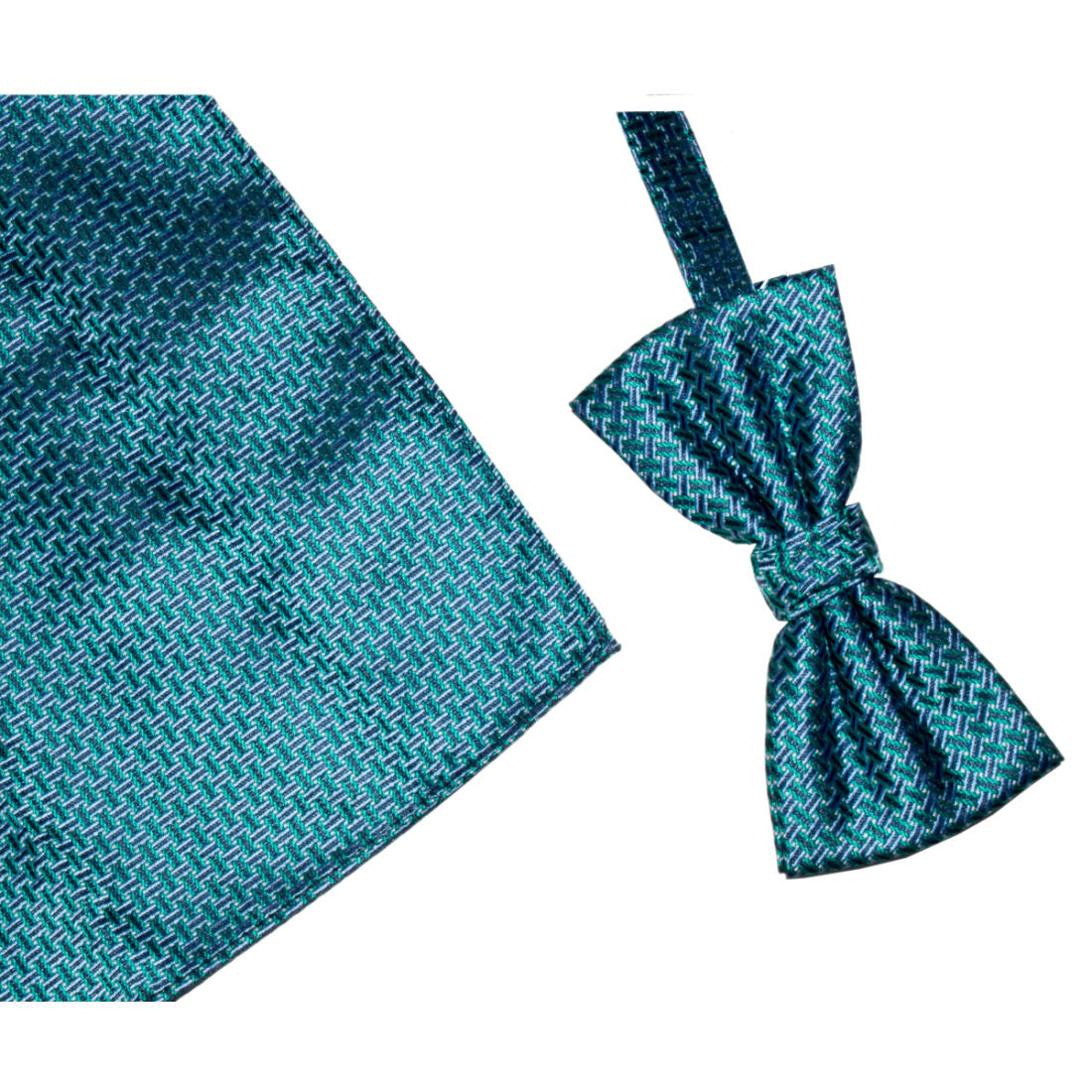 L.A. SMITH :  Geo Poly Green Bow Tie Set