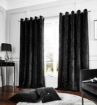 CATHERINE LANSFIELD : Crushed Velvet Black Curtain