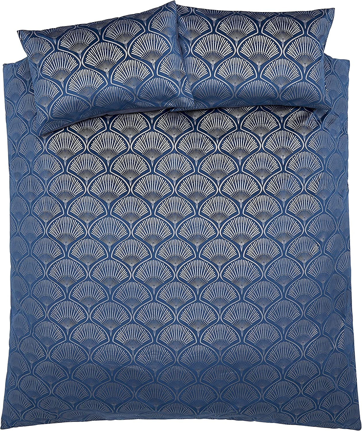 CATHERINE LANSFIELD Art Deco Pearl Duvet Set - Navy