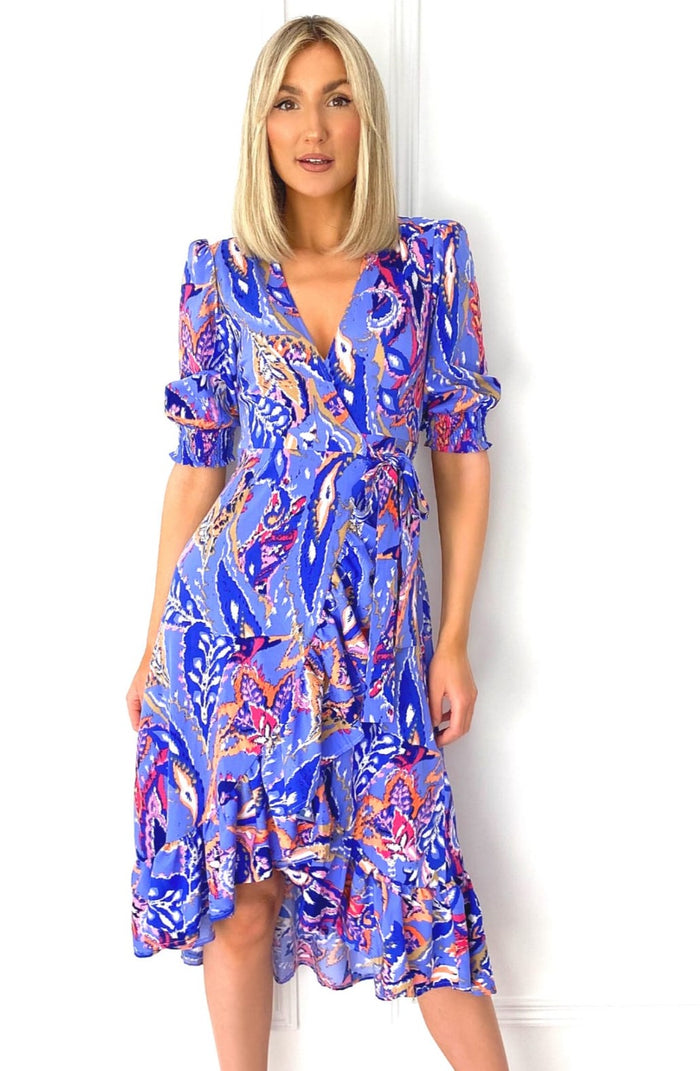 MARC ANGELO : Printed Wrap Dress