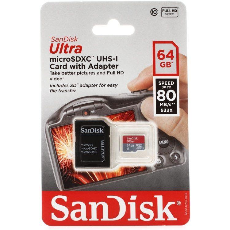 SanDisk Ultra microSDHC Card with Adapter