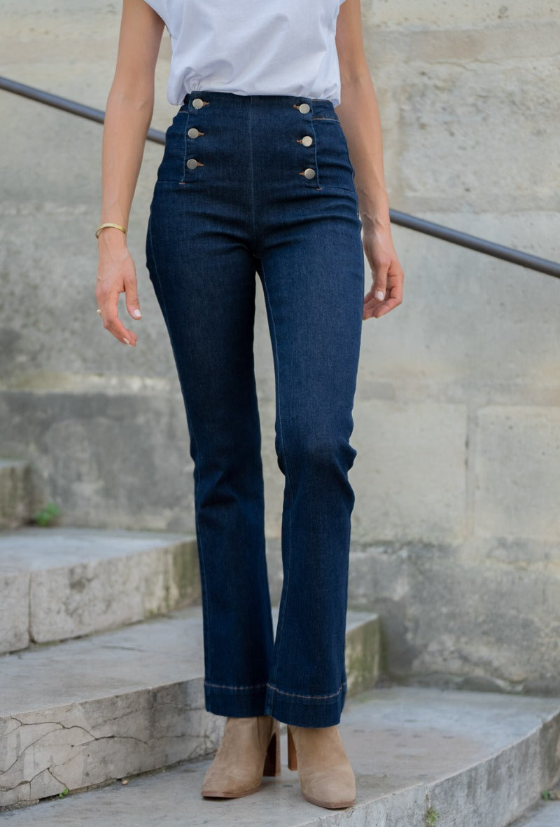 COPE CLOTHING : Flare jeans - Navy