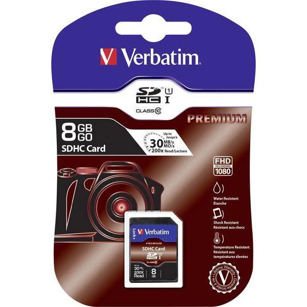 Verbatim 8GB SDHC Memory Card