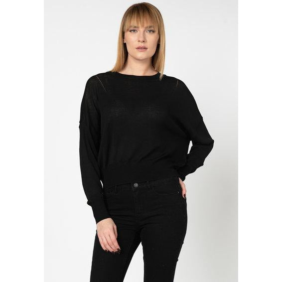 VERO MODA : Javia Long Sleeve O-Neck Blouse Black