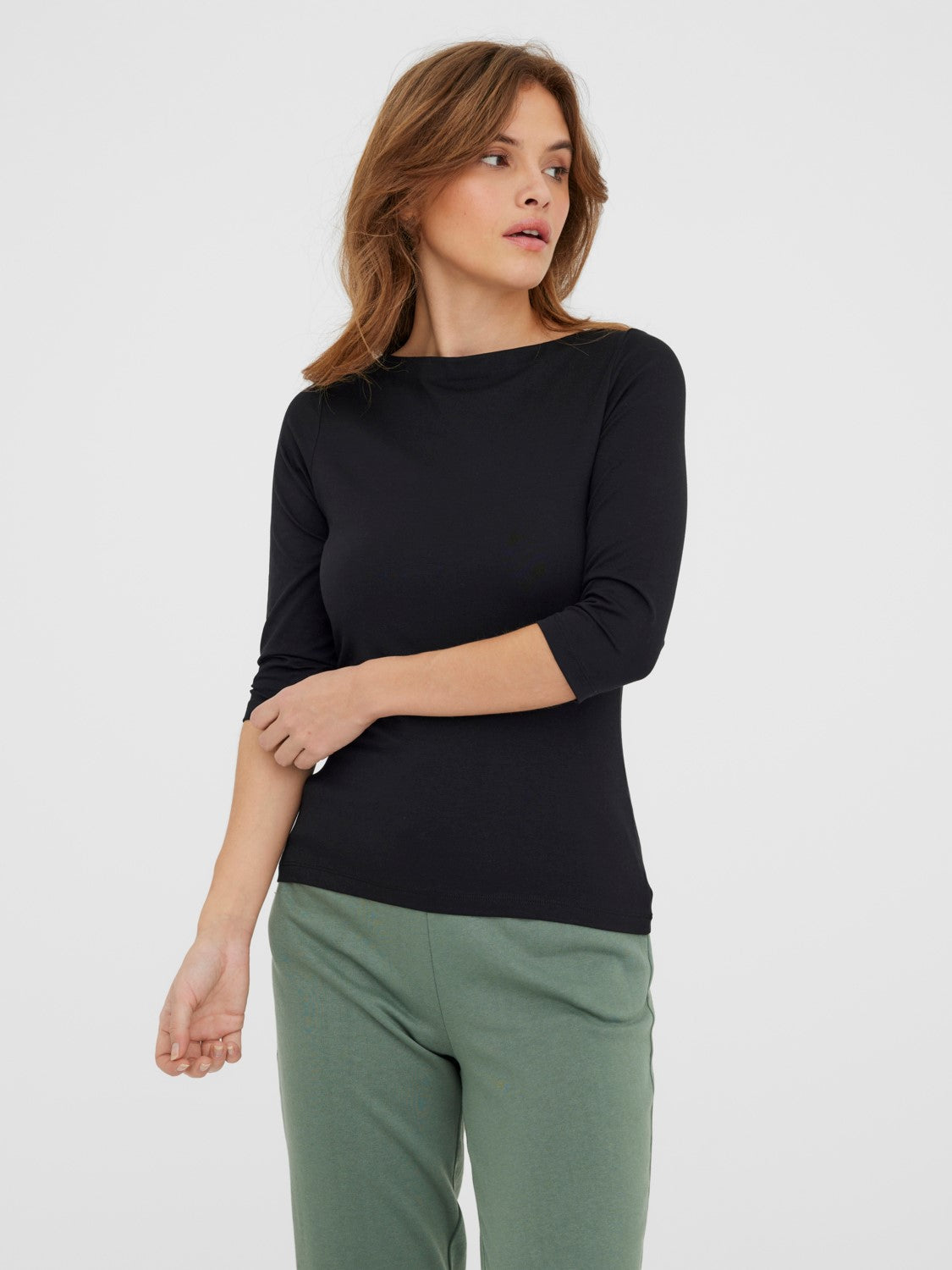 VERO MODA Panda 3/4 Sleeved Top - Black